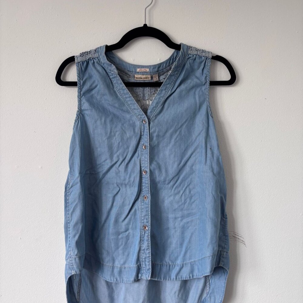 Holding Horses Blue Denim Top
